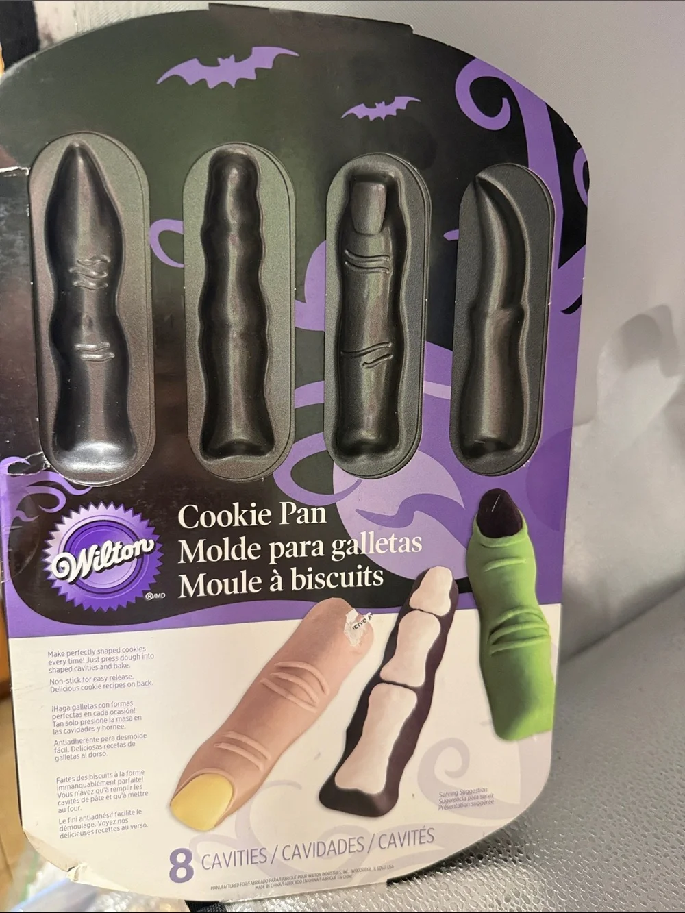 NWT Wilton Finger Cookie Pan in Black and Purple Packaging